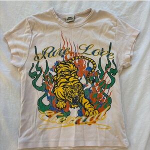 Urban Outfitters Cream Graphic Crop Top